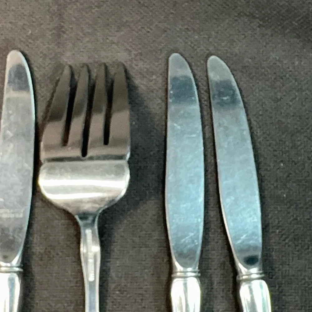 Reed & Barton REGENCY Stainless Steel Flatware Meat Fork Dinner Knife Lot Of 5